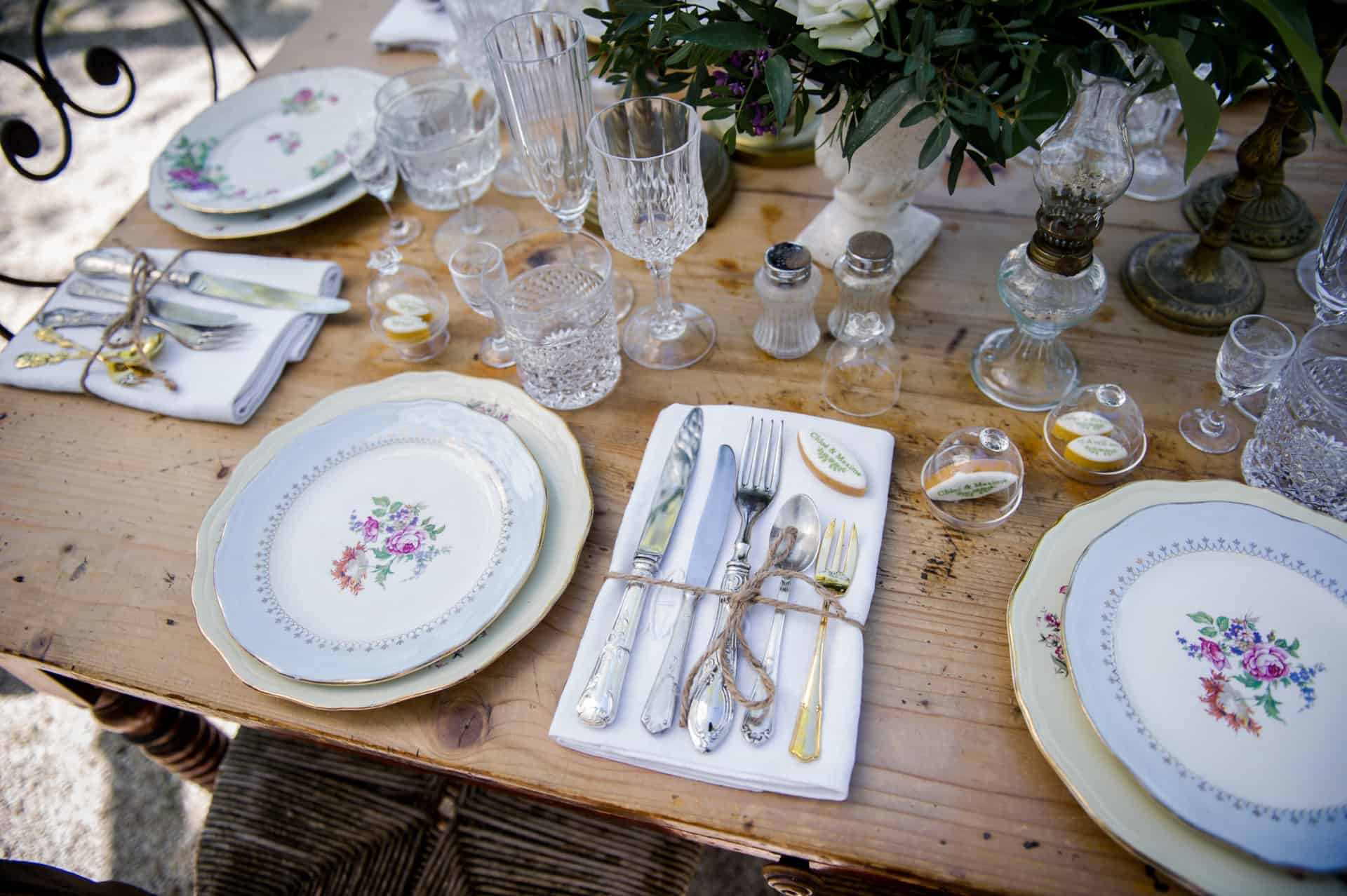 Vaisselle vintage mariage My Green Event